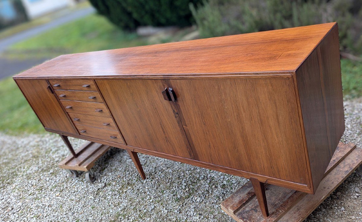 Danish Sideboard In Rio Rosewood By Henry Rosengren Hansen (1960s)-photo-2