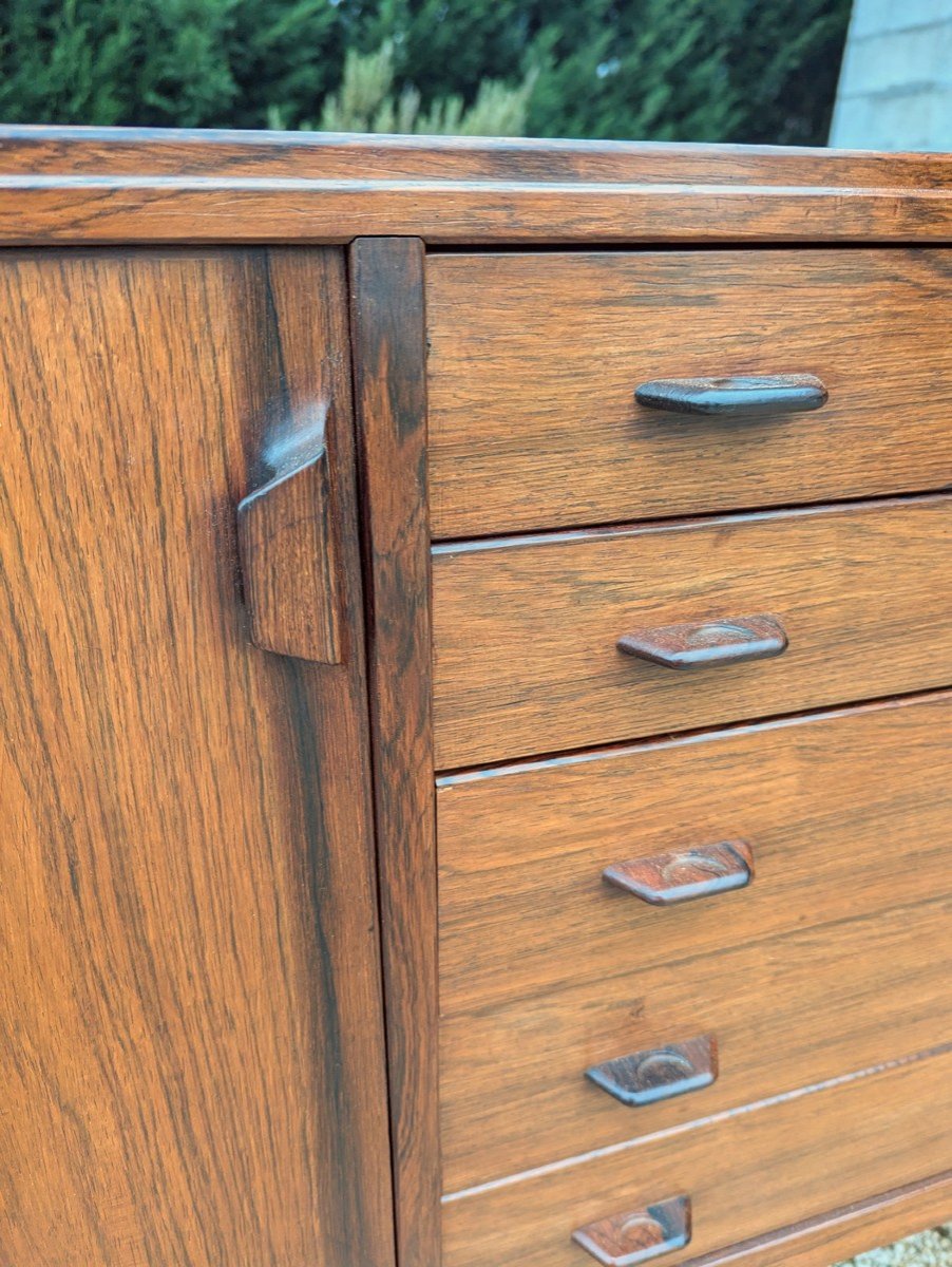 Danish Sideboard In Rio Rosewood By Henry Rosengren Hansen (1960s)-photo-3