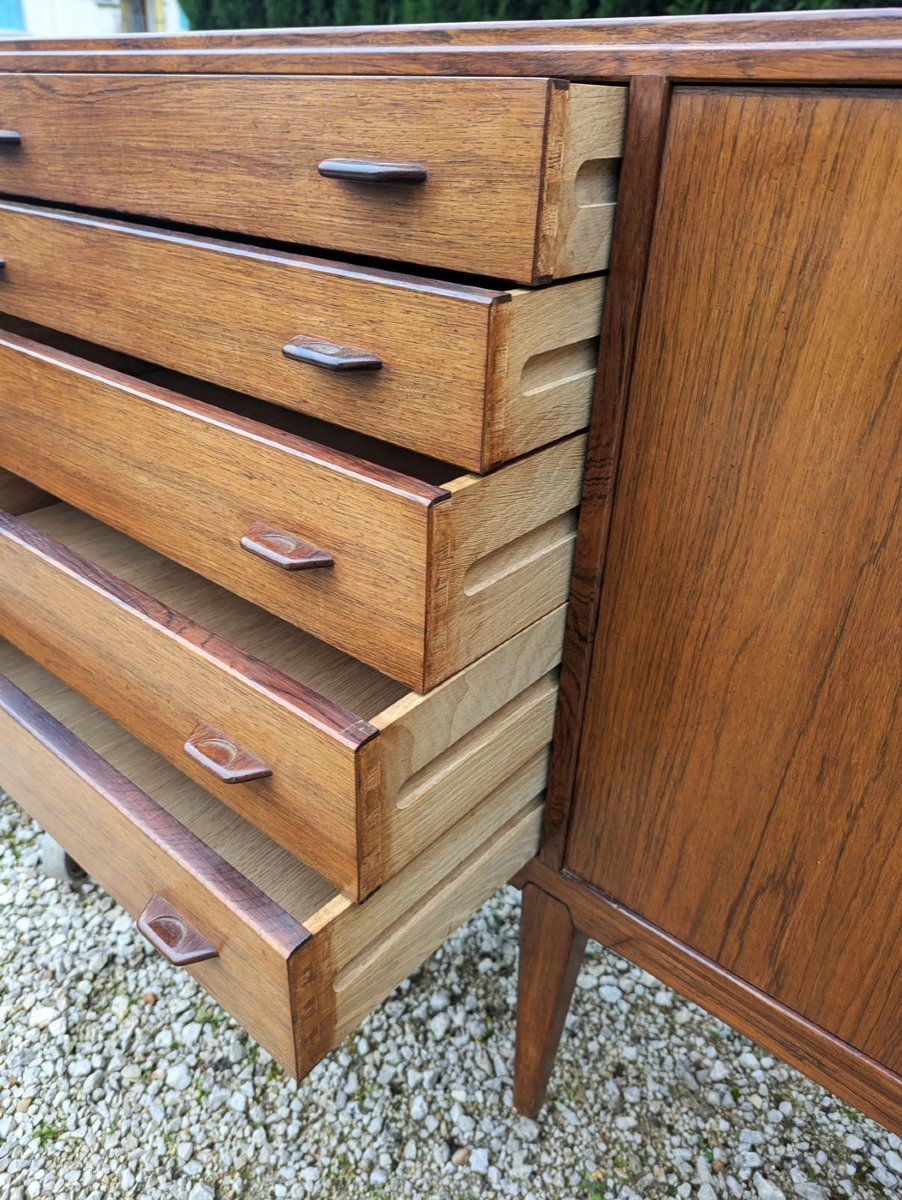 Danish Sideboard In Rio Rosewood By Henry Rosengren Hansen (1960s)-photo-5