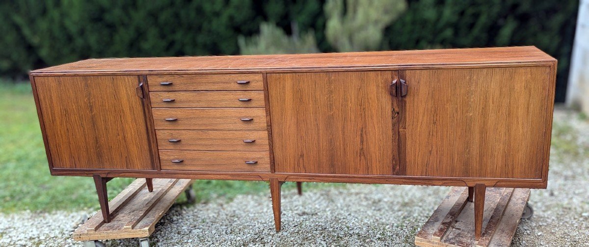 Danish Sideboard In Rio Rosewood By Henry Rosengren Hansen (1960s)