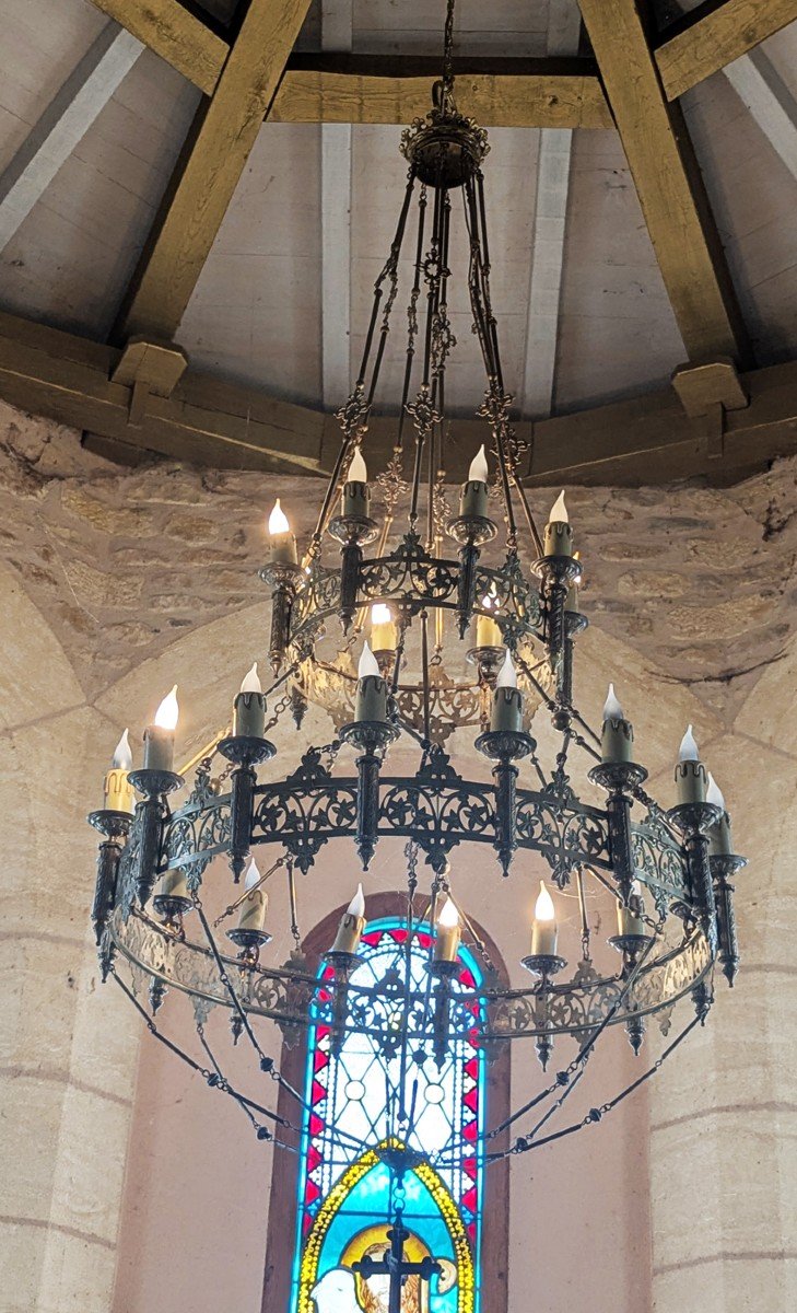 Grand Lustre De Chapelle 19e-photo-4