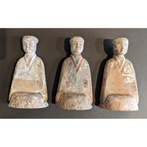 3 Statuettes Mingqi (époque Tang)