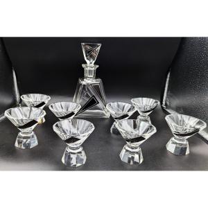 Karl Palda, Crystal Liqueur Service, Art Deco Period, Cubist Decor