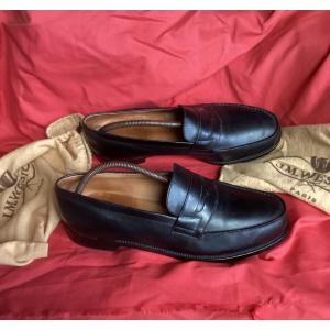 Weston Paris, Prestige Black Leather Moccasin Size 10, Perfect Condition.