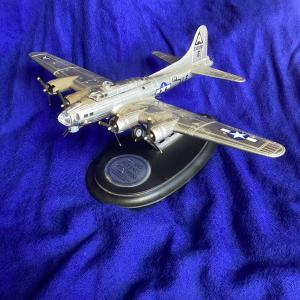 Us Air Force Flying Fortress, Metal Plane On Stand Very Good Condition.