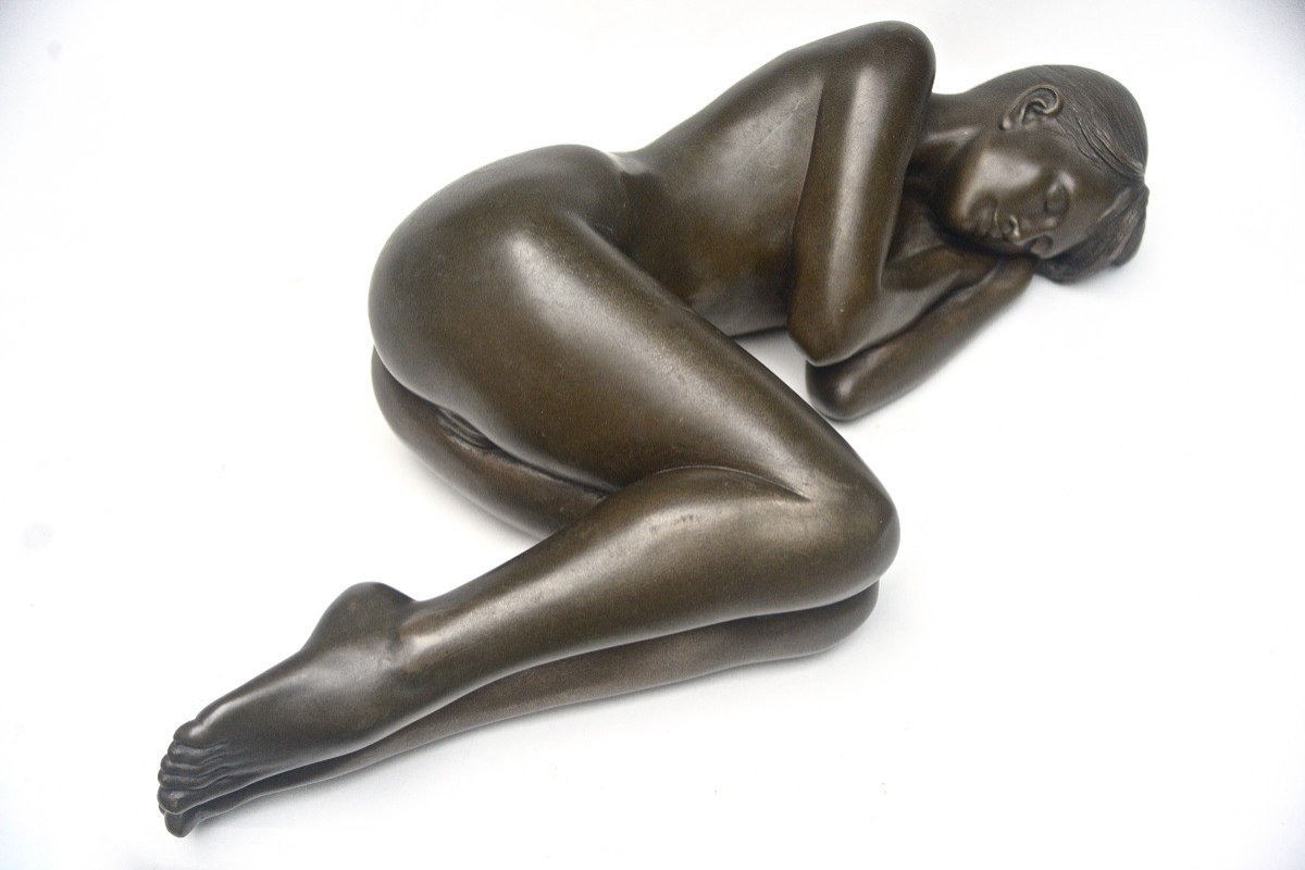 Aslan (1930-2014)  Sommeil Nu  Bronze 1993-photo-4