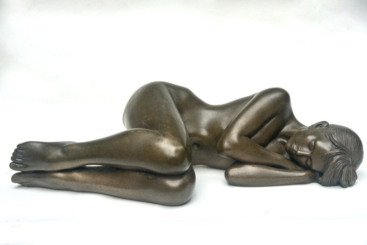 Aslan (1930-2014)  Sommeil Nu  Bronze 1993