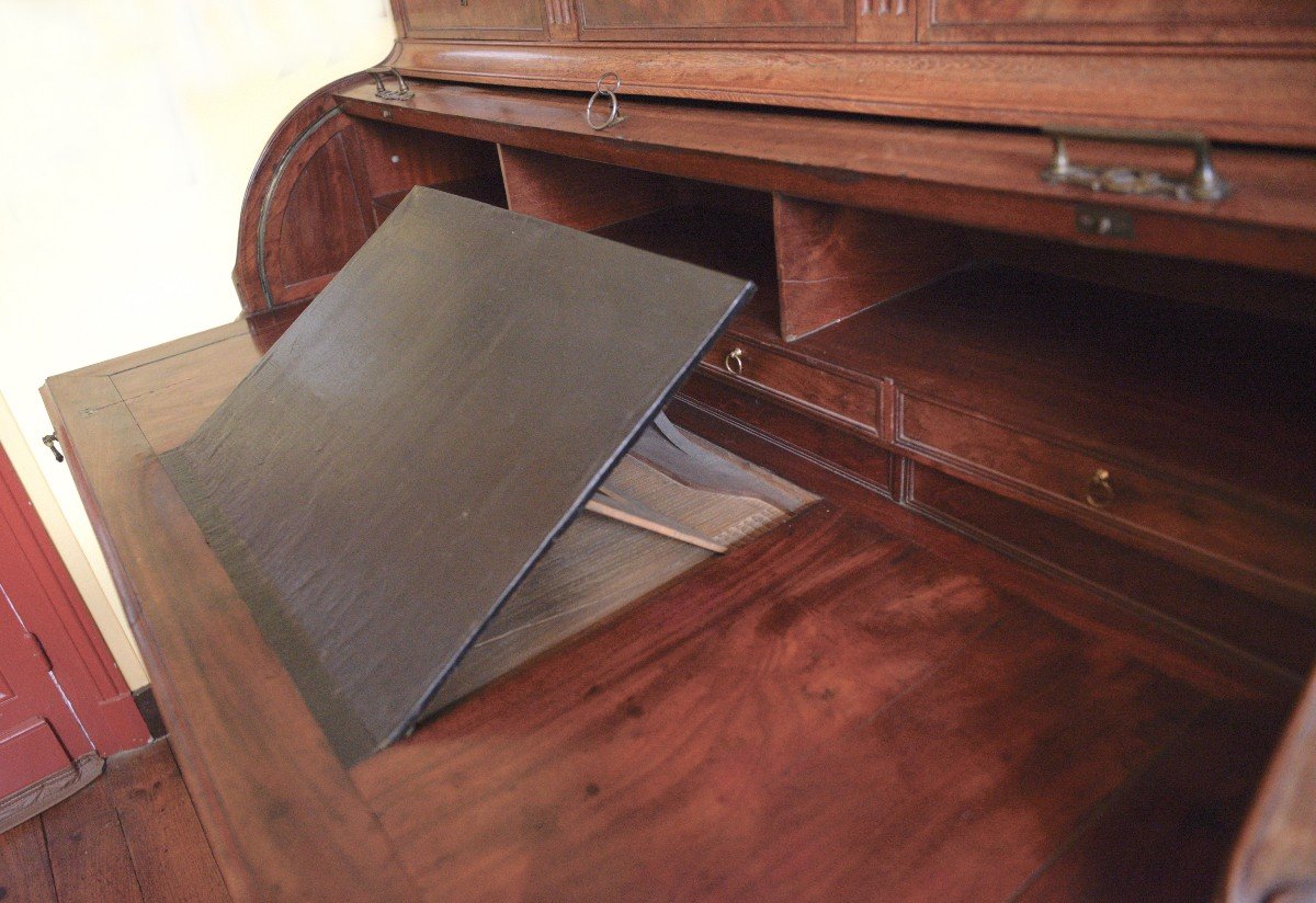 Large Louis XVI Period Cylinder Desk With Its Display Case-photo-3