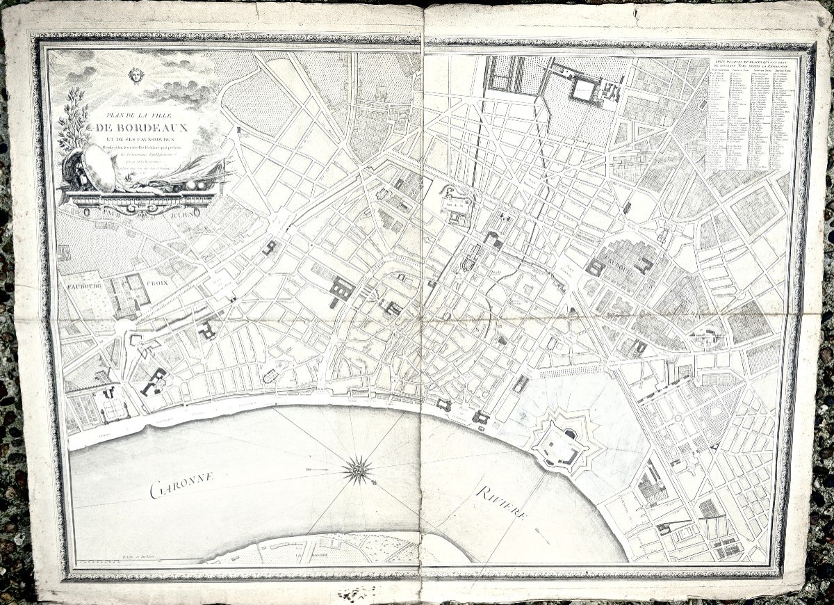 Plan de la Ville de Bordeaux et de ses Faux-Bourgs,  Jean de Bauvais, An XII (1803-1804)