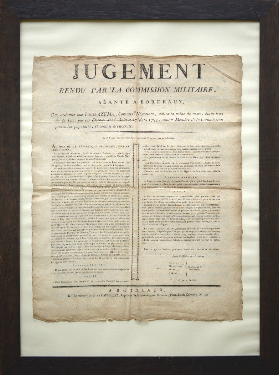 Bordeaux Military Commission Judgment, Death Penalty, 1797-photo-2