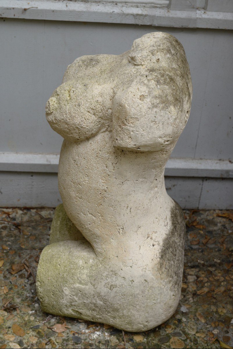 "woman Trunk" Stone Sculpture Circa 1950-photo-4