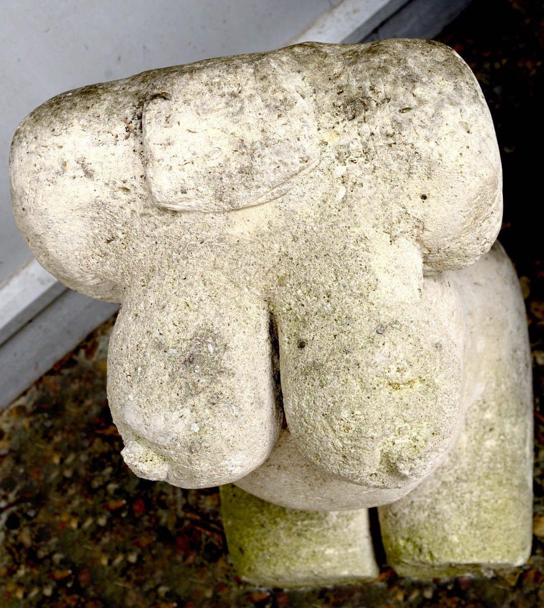 "woman Trunk" Stone Sculpture Circa 1950-photo-2