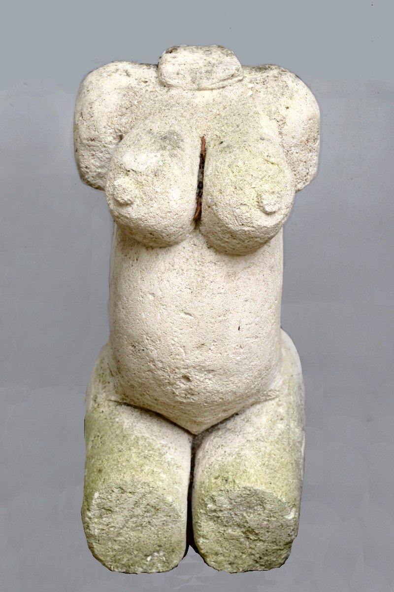 "woman Trunk" Stone Sculpture Circa 1950