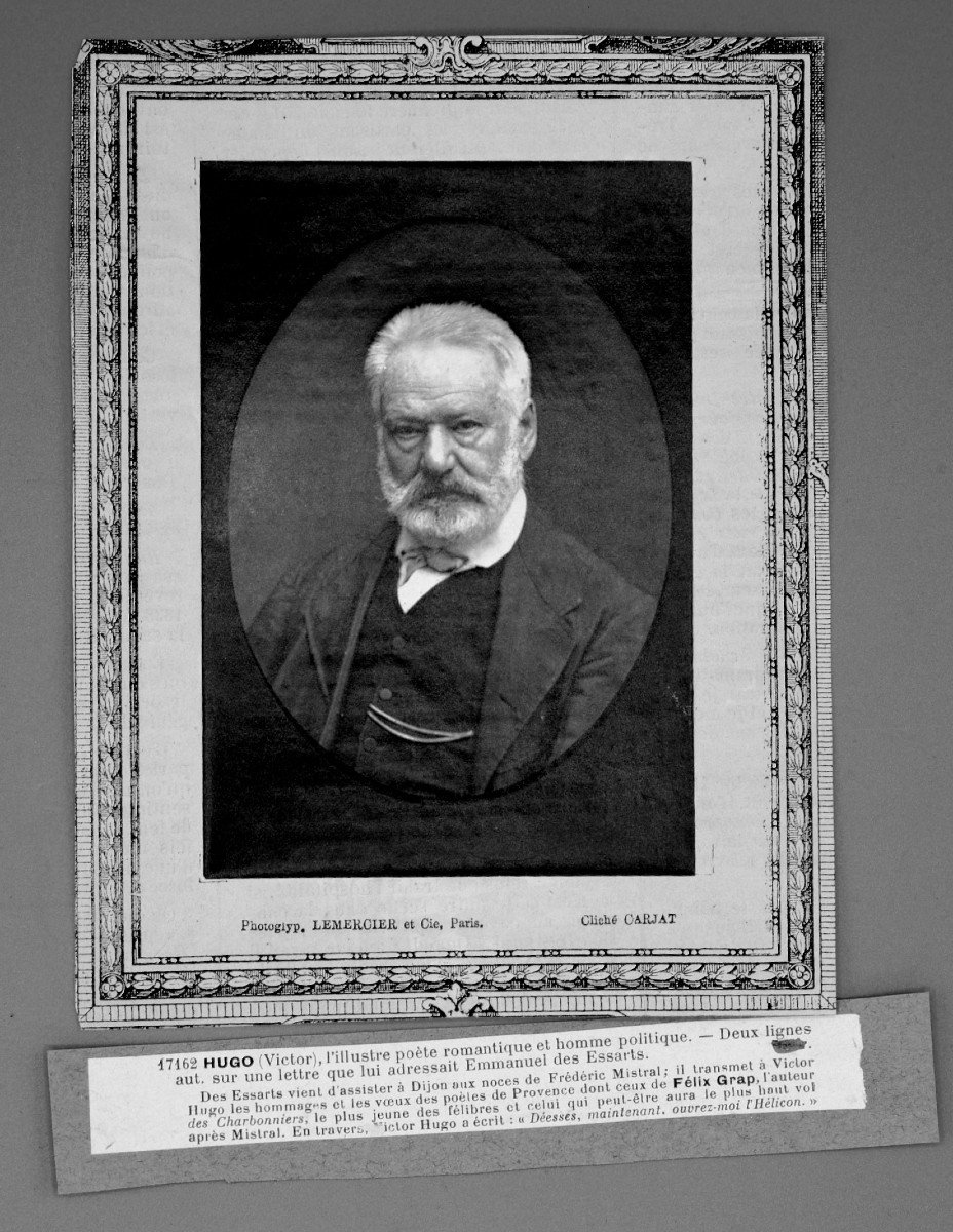 Victor Hugo, Ecrit Sur Une Lettre Des Essarts Avec Photo De Carjat-photo-3