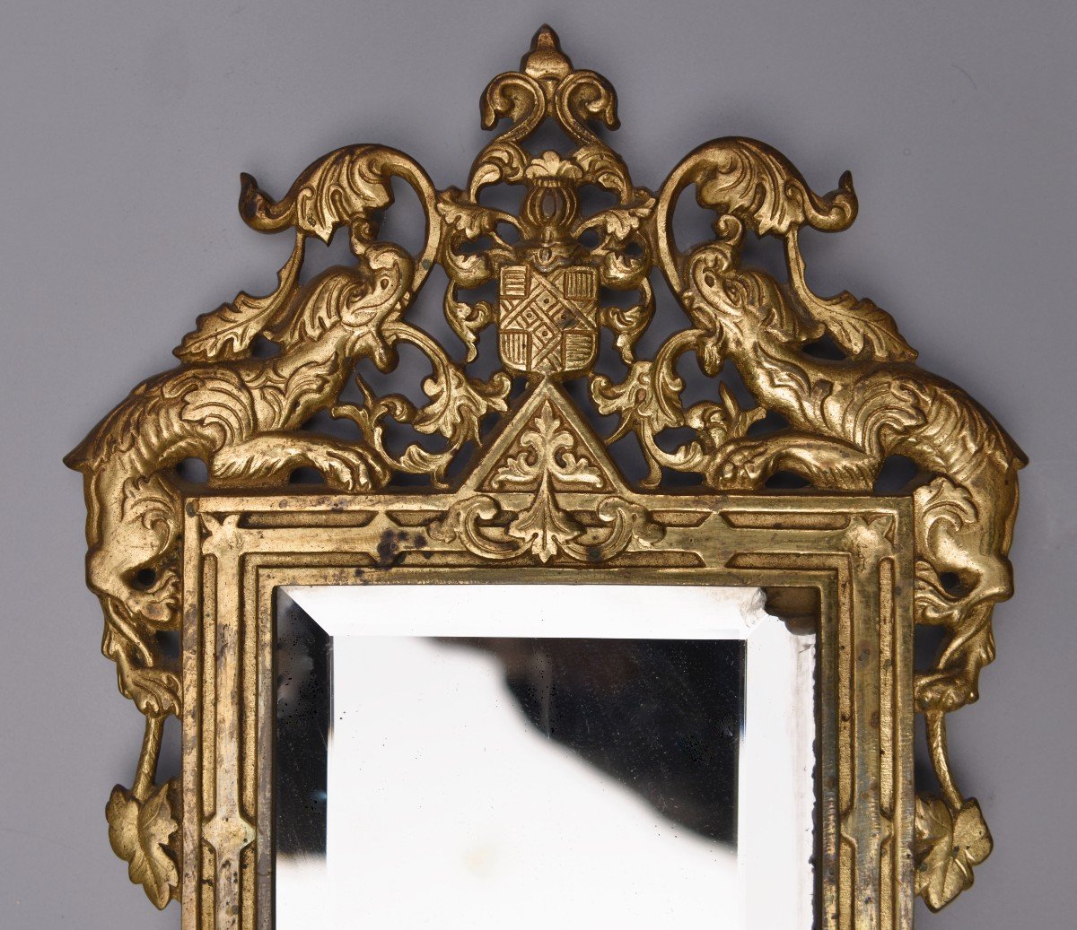 Paire de Miroirs d'Applique à 2 Feux, Bronze, 19ème-photo-4