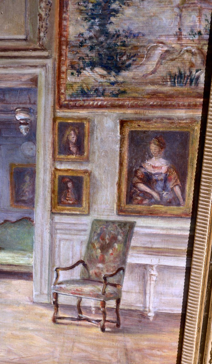 Emile Chaperon "musée Carnavalet" Oil On Canvas Circa 1900 -photo-3