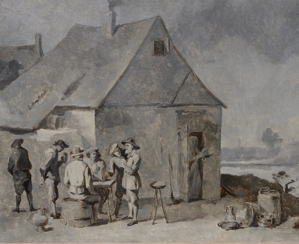 "la Pêche" Grisaille In The Dutch Taste, 18th Century-photo-2