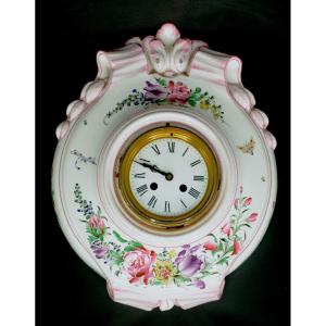 19th Century Lunéville Earthenware Wall Clock