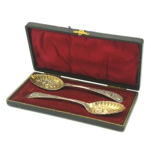 Pair Of 19th Century Fruit Spoons