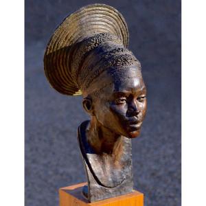 Jacques Darbaud "mangbetou Woman" Bronze N°3/8