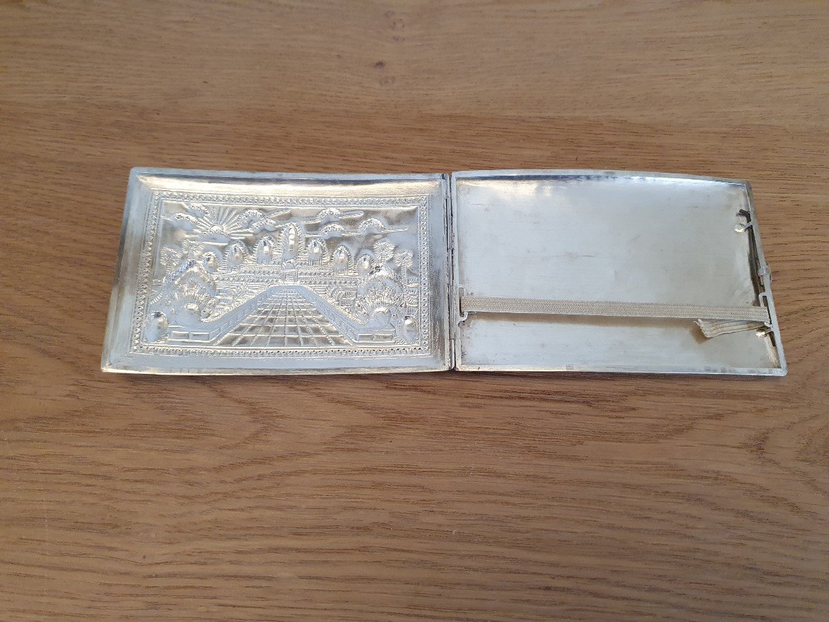 Indochina, Cigarette Case, Sterling Silver, Early 20th Century.-photo-4