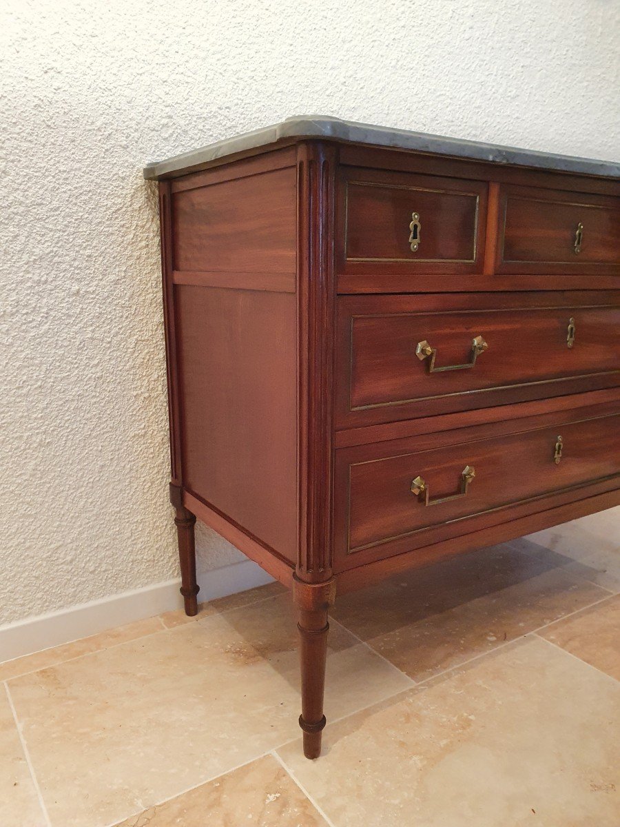 Chest Of Drawers, Mahogany, Louis XVI, Late 18th Century/early 19th Century.-photo-3