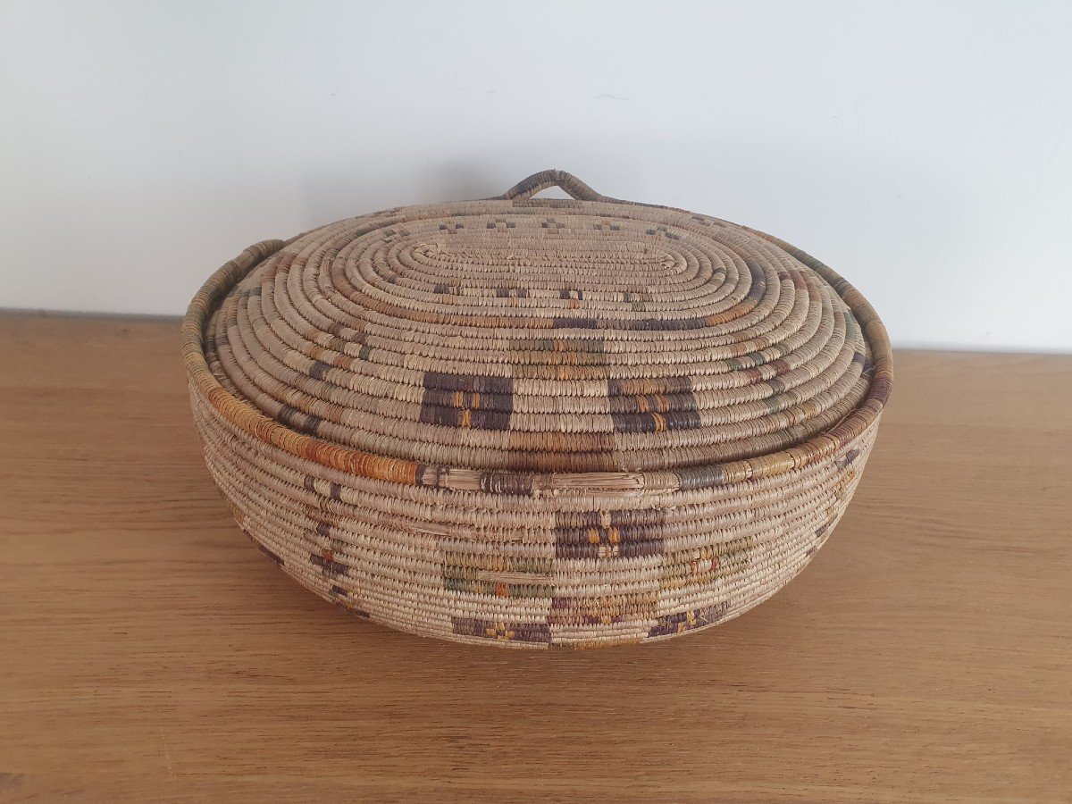 Covered Basket, Native American, Early 20th Century.-photo-1