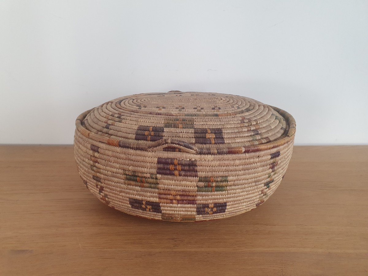 Covered Basket, Native American, Early 20th Century.