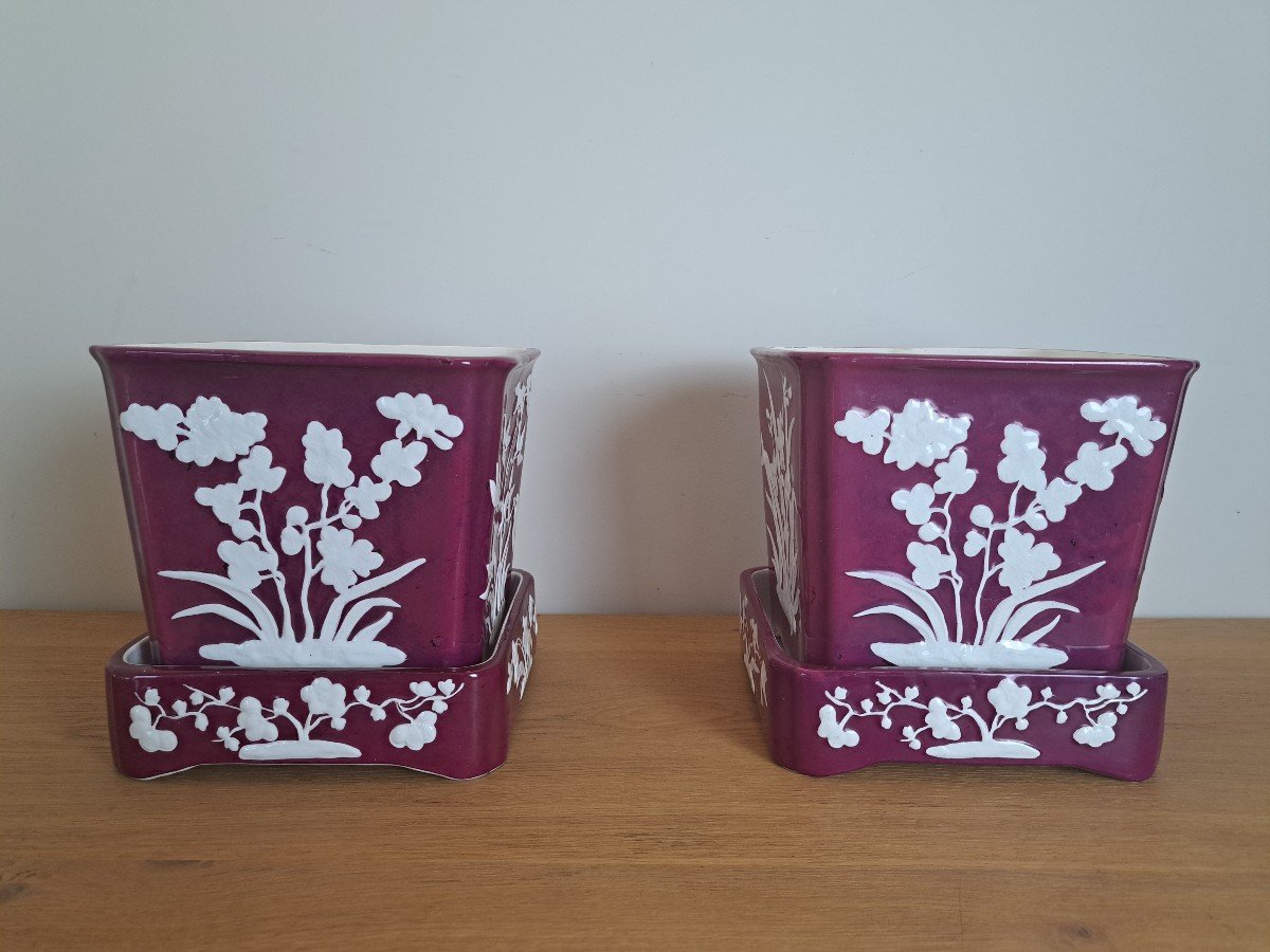 Minton, Pair Of Cache Pots, Ceramic, Late Nineteenth.-photo-2