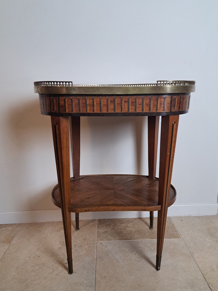 Table De Salon , Marqueterie, Louis XVI/directoire , Marbre , XVIIIième Siècle. 