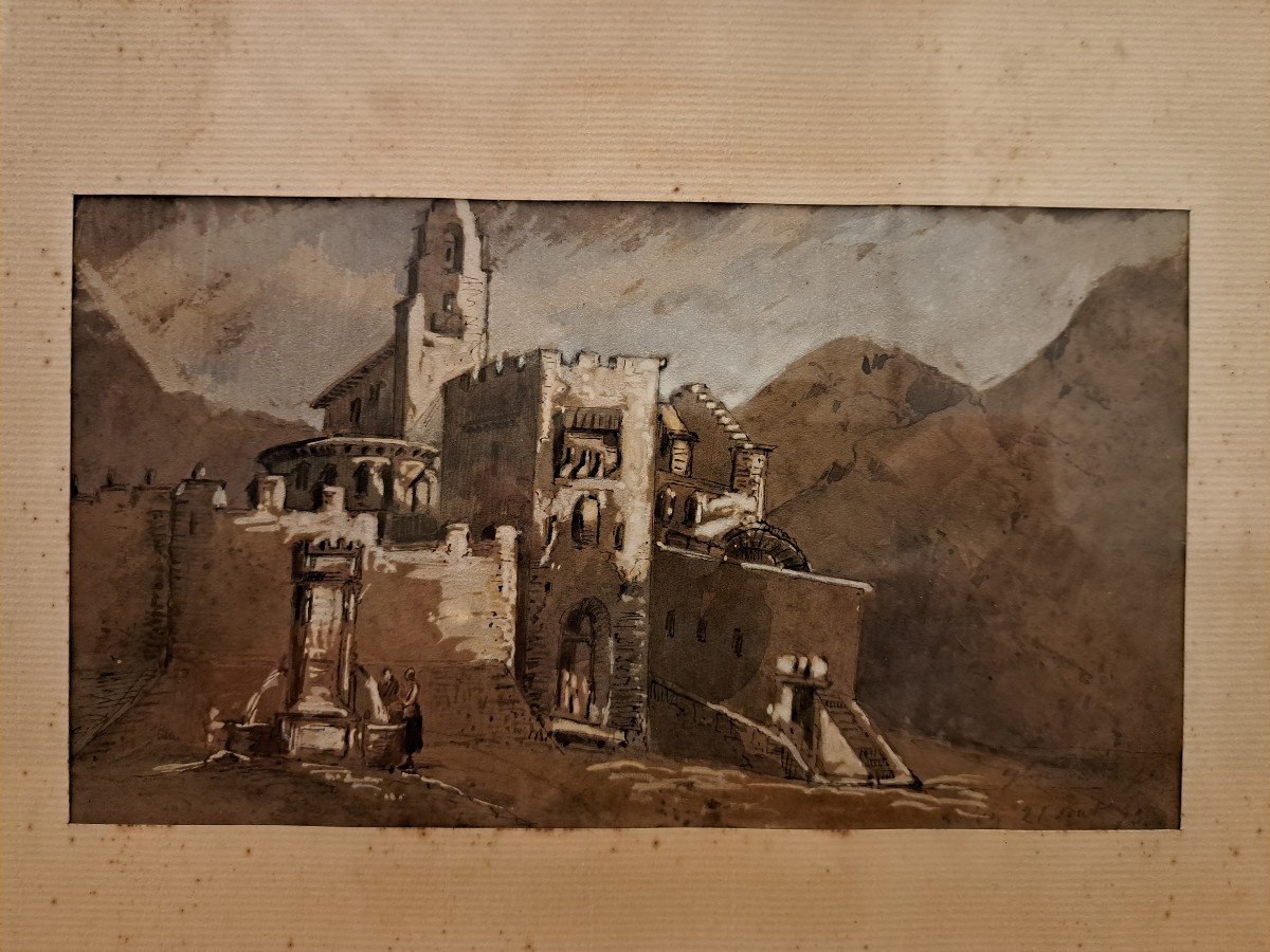 Fortified Church, Drawing, 19th Century.-photo-5