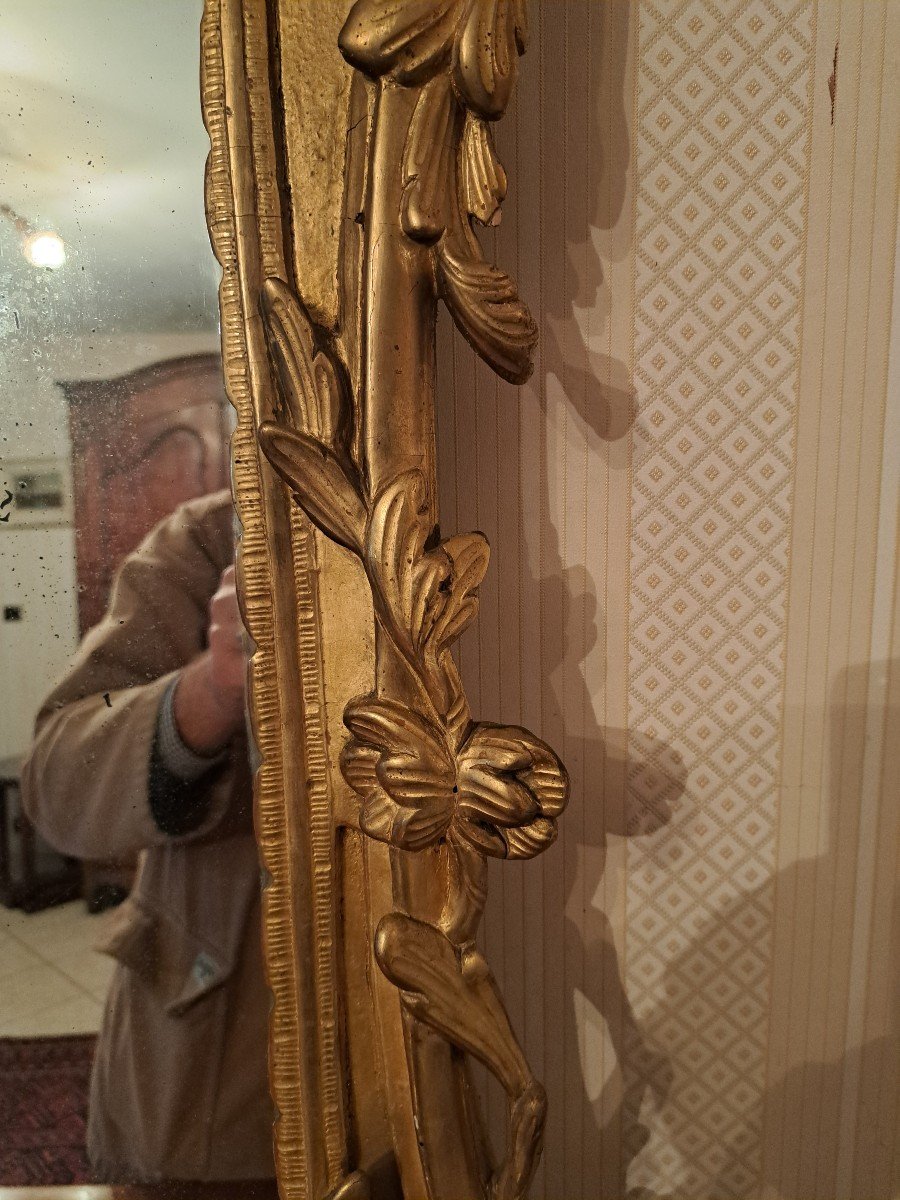 Provençal Mirror, Said From Beaucaire, Wood And Golden Stucco, Louis XV, XVIII°.-photo-5