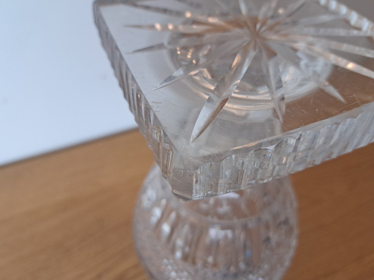 Baccarat Ou Saint Louis , Vase Balustre , Cristal Taillé , Charles X , Début XX°. -photo-7