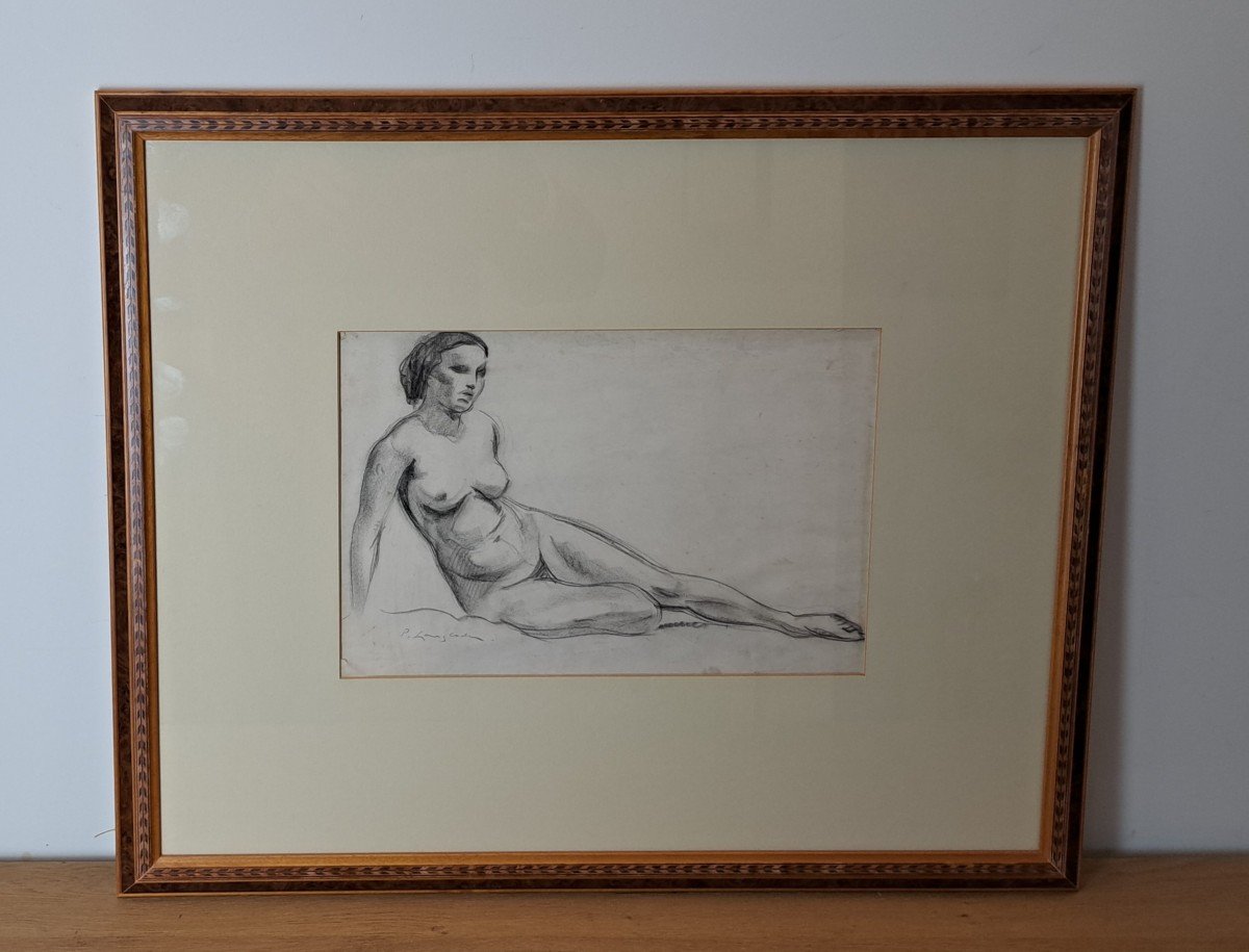 Pierre Langlade, Female Nude, Drawing, Early 20th Century. 