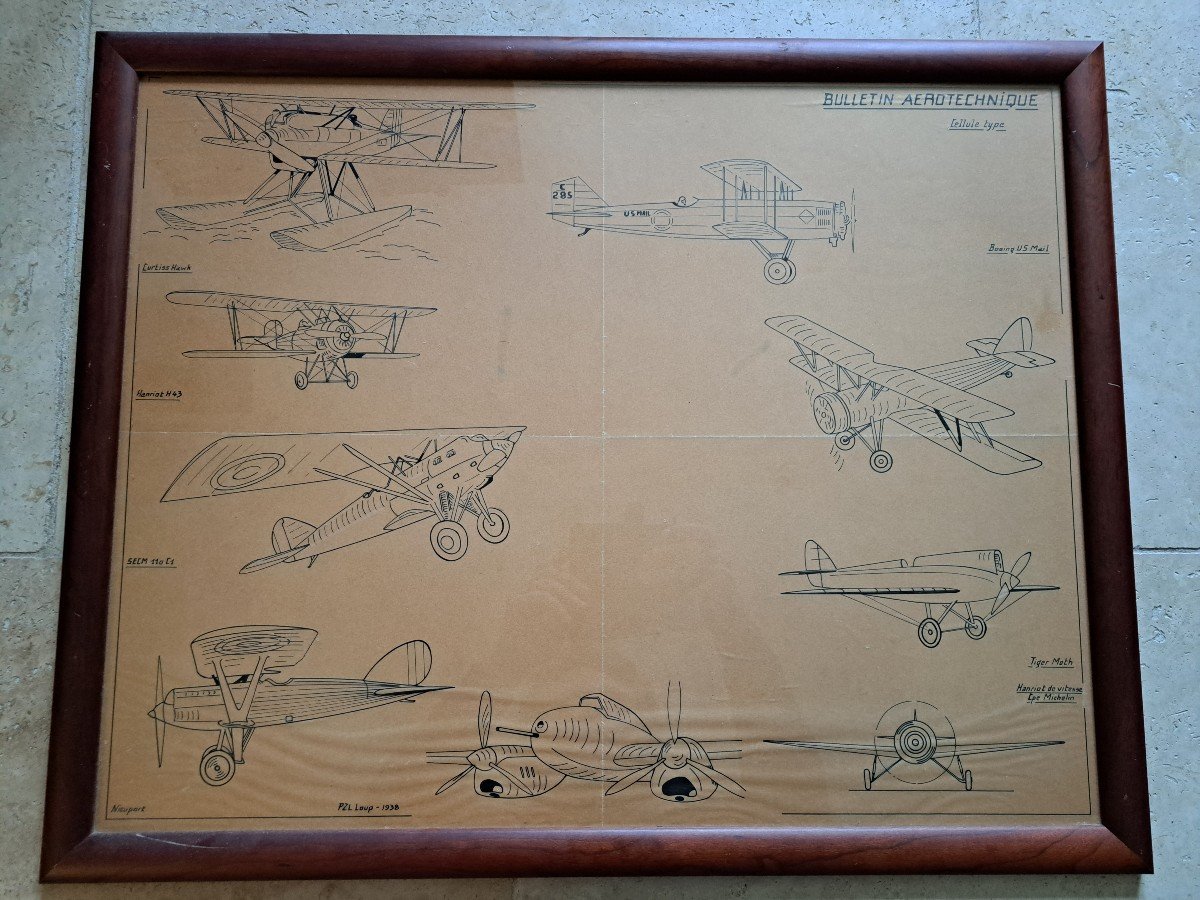 Aerotechnical Bulletin, Drawing, Ink, 20th Century.-photo-2