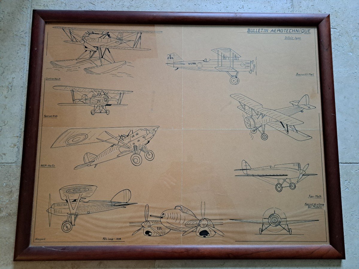 Aerotechnical Bulletin, Drawing, Ink, 20th Century.