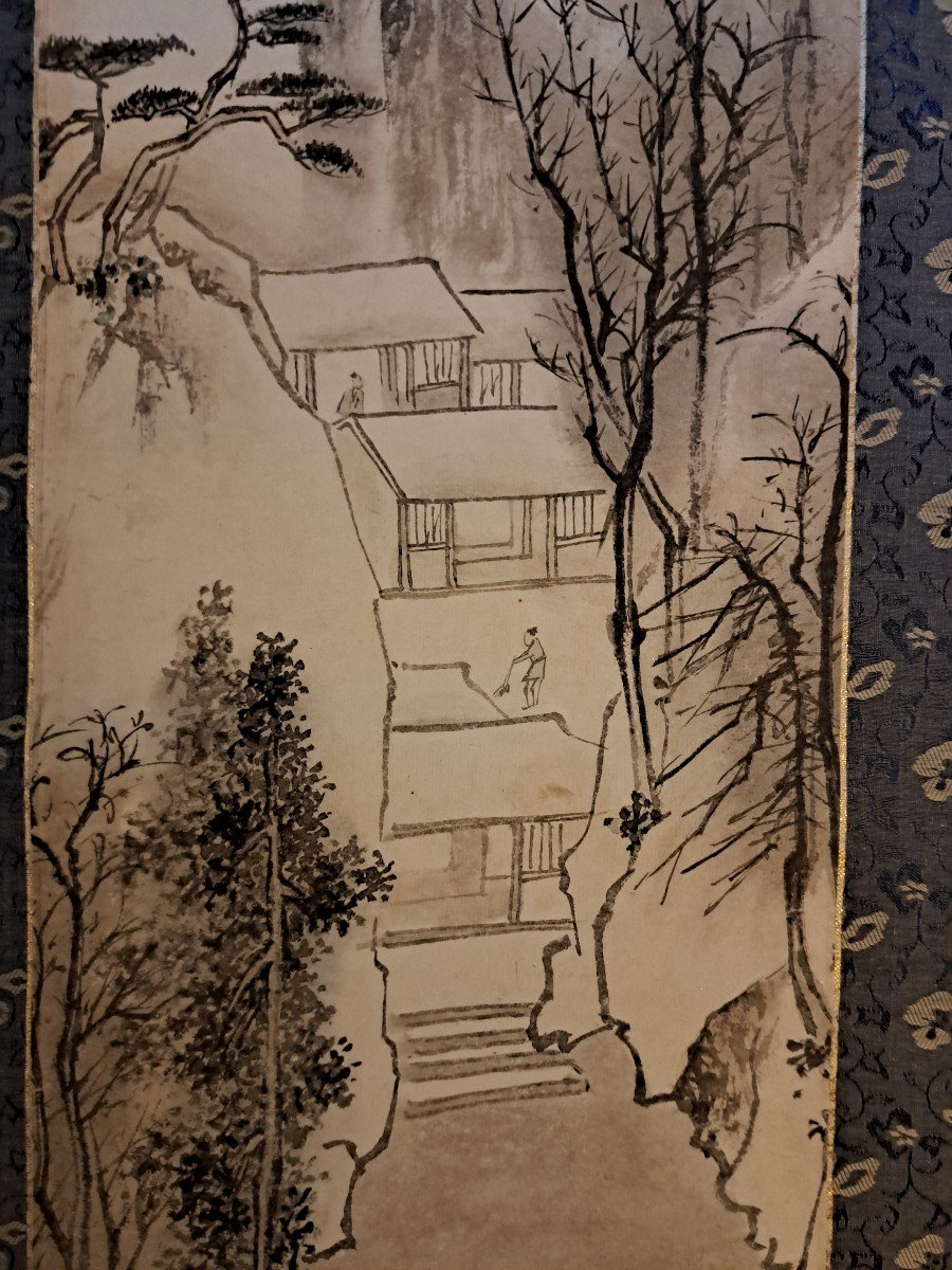 Japan/china, Kakemono, Animated Landscape, Paper, Ink, 20th Century. -photo-3