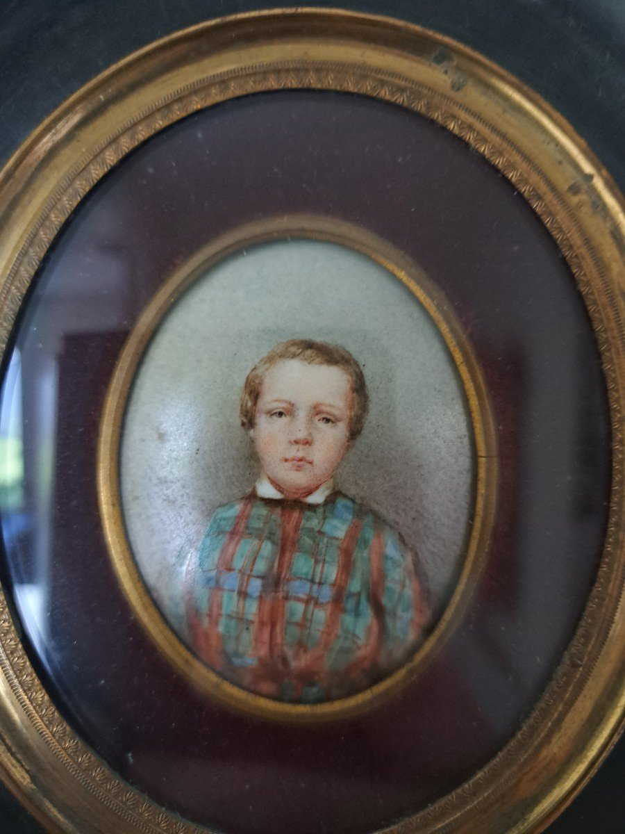 Portrait Of A Child, Miniature, Late 19th Century/early 20th Century. -photo-2