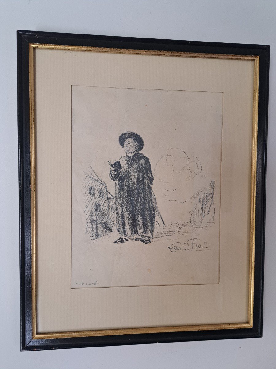 The Priest, Drawing, Signed, 20th Century. 