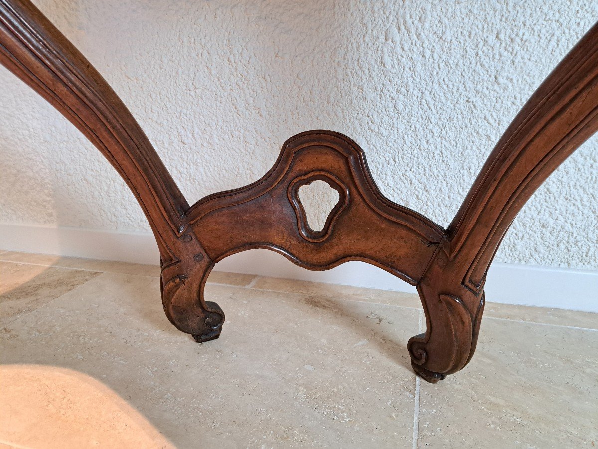 Wall Console, Walnut Wood, Louis XV, 18th Century. -photo-1