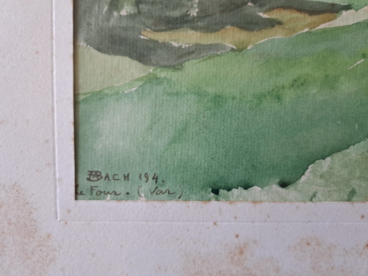 Marcel Bach , Le Four Dans Le Var , Aquarelle , Année 40. -photo-2