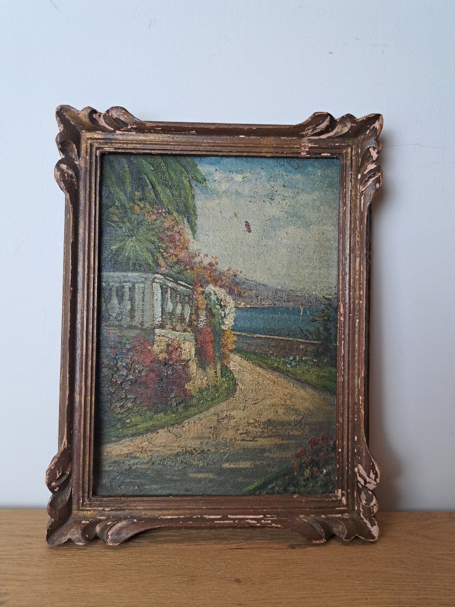 Bord De Mer En Provence , Huile Sur Toile , Début XX°. 