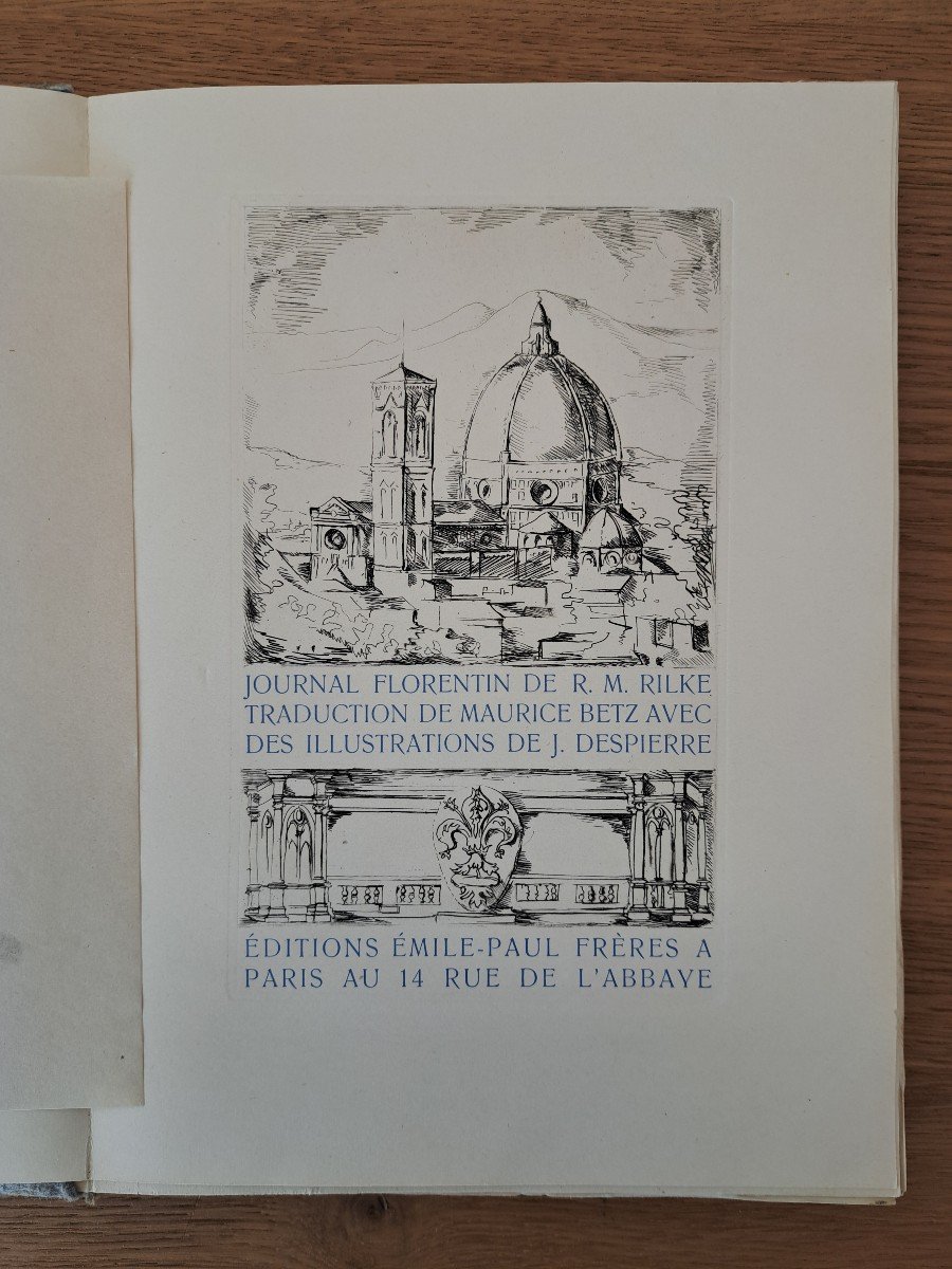 R.m.rilke, Journal Florentin , Editions Emile-paul Frères, 1946. -photo-1