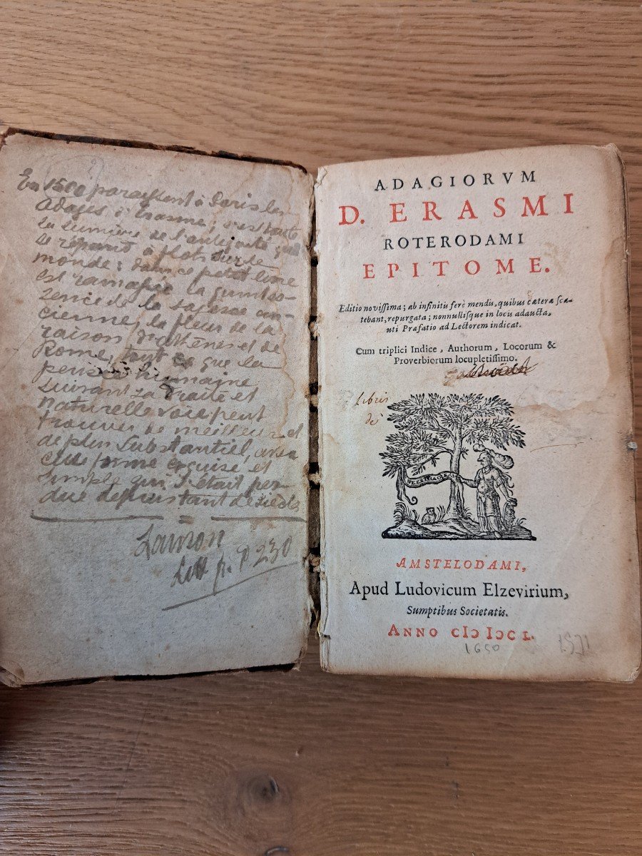 Adagiorum D. Erasmi Roterodami Epitome , Amstelodami , XVII°. -photo-1