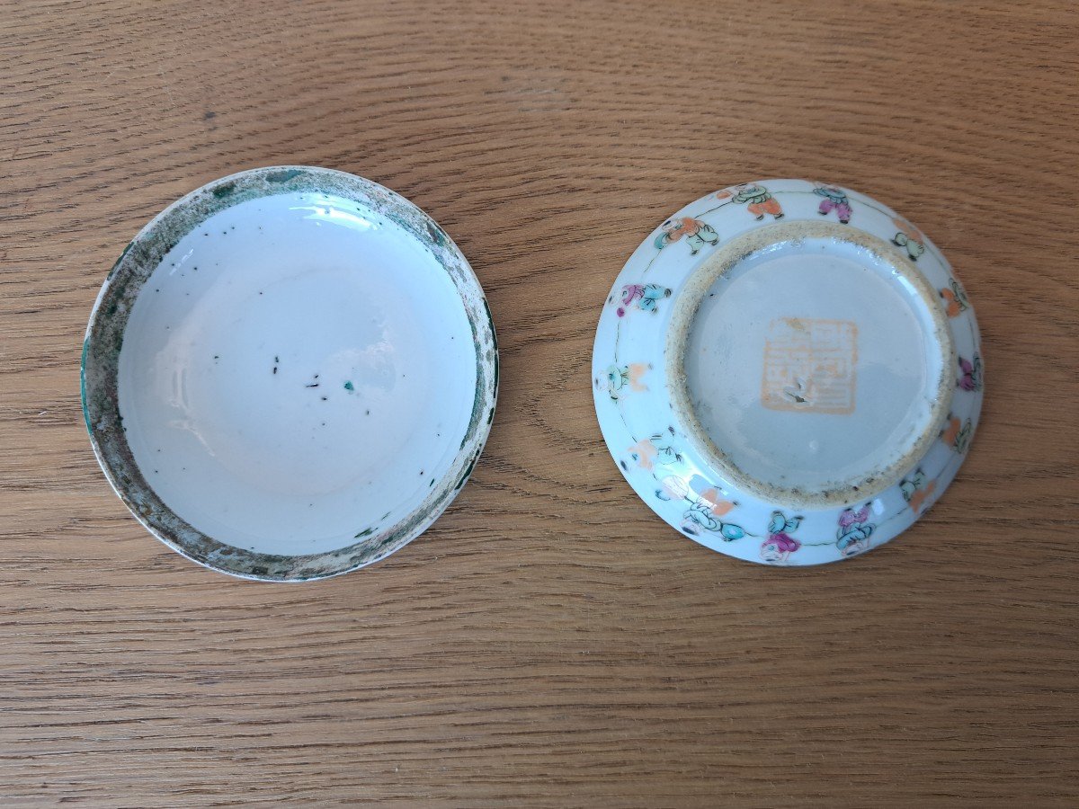 Chine , Boite Ronde , Porcelaine émaillée , XX°. -photo-1