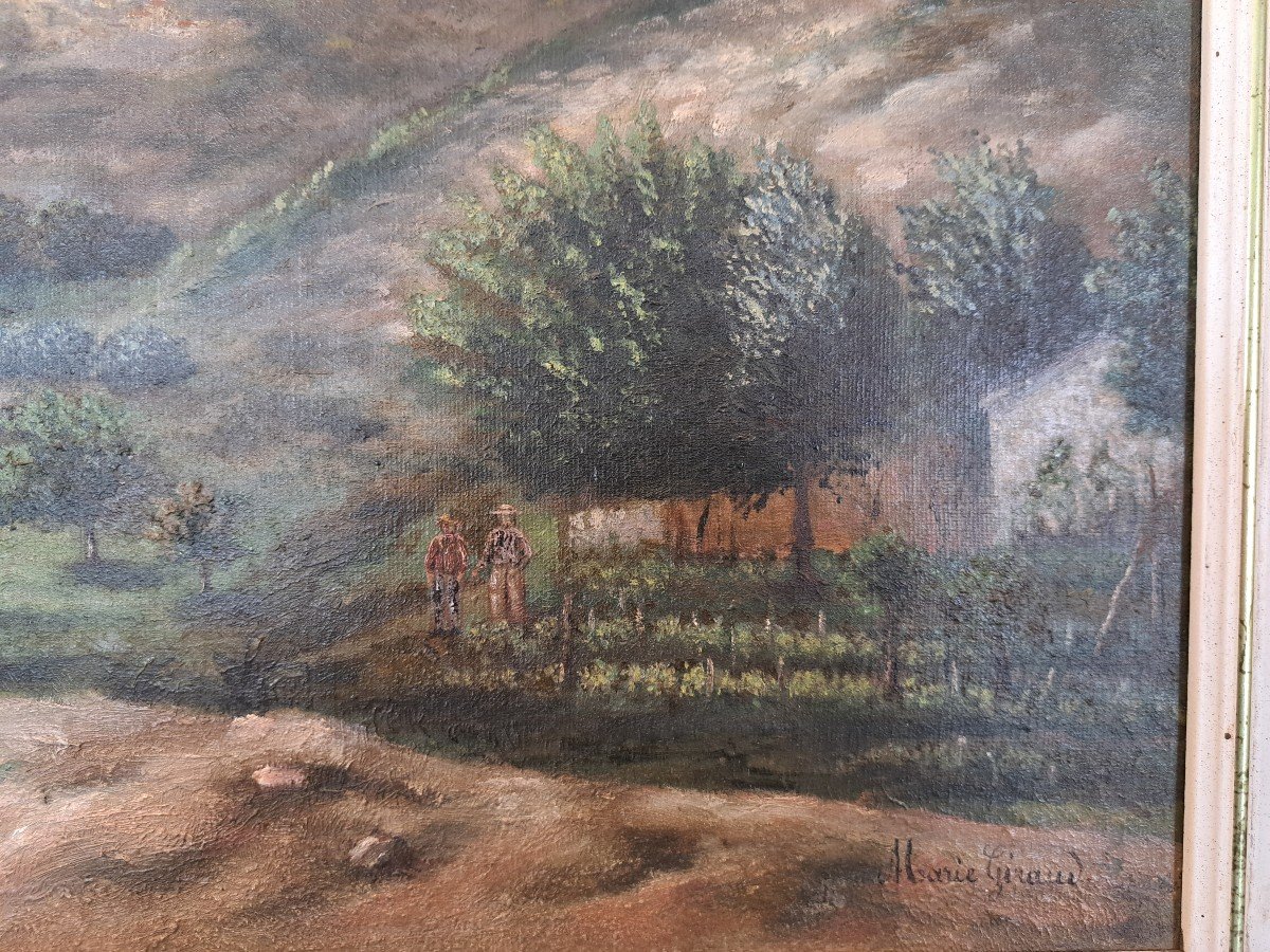 Marie Giraud ,paysage Provençale , Huile Sur Toile , fin XIX°. -photo-4