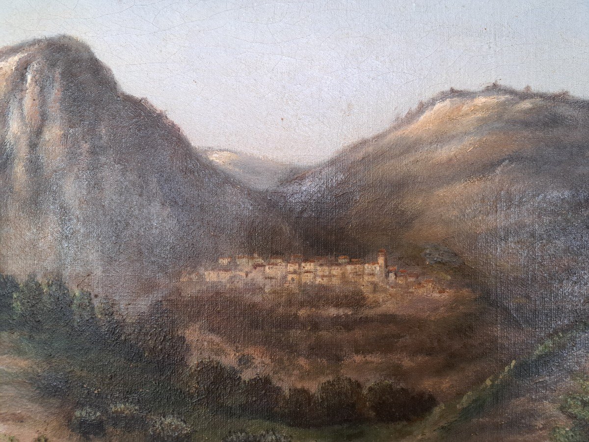 Marie Giraud ,paysage Provençale , Huile Sur Toile , fin XIX°. -photo-1