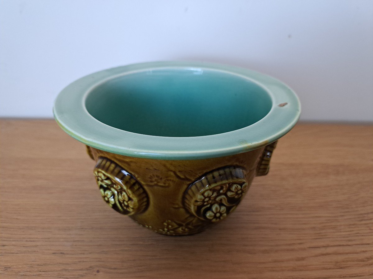 Cache Pot, Majolica, Asian, Late 19th/early 20th Century. -photo-4