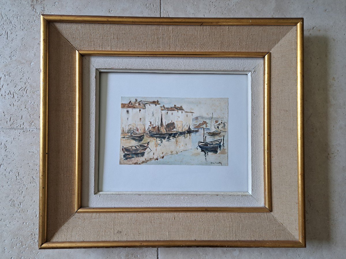 Les Martigues, Watercolor, Signed, 20th Century. 