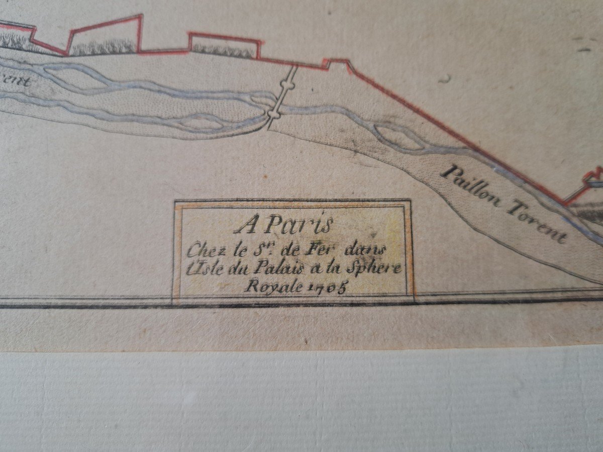 Nice , La Ville , Le Château; Carte d'Après Nicolas De Fer , 1705.-photo-3